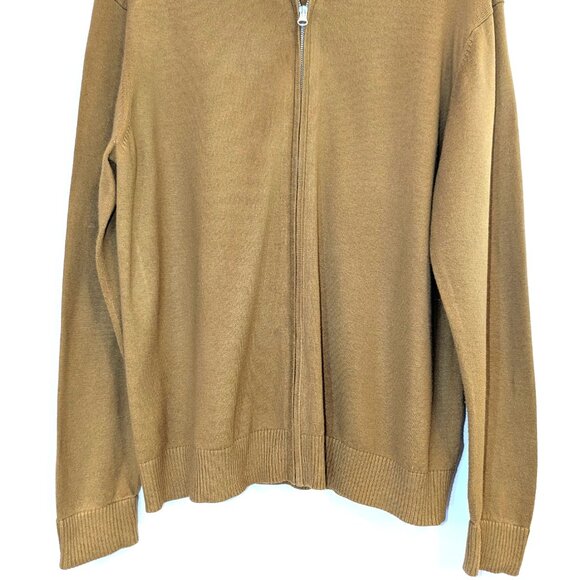 Everlane Men’s | Organic Cotton "No-Sweat Full Zip Sweater" Tapenade Tan | Large - Picture 4 of 11